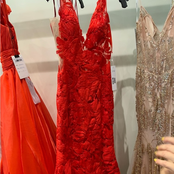 Beautiful red Jovani dress, worn only once for a photo shoot and dry cleaned. - Picture 2 of 6